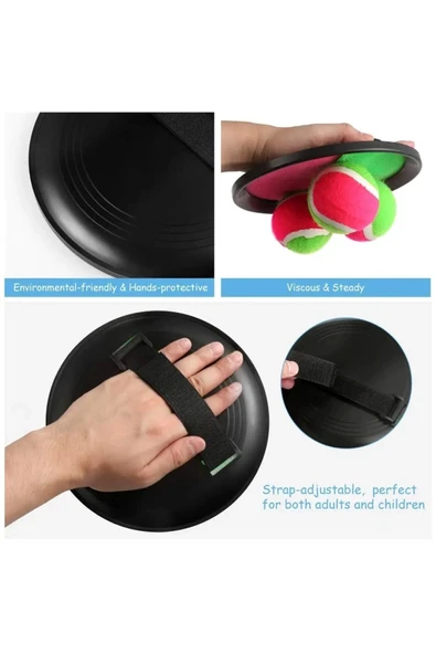 At Yakala Sağlık Topu At Tut Cırt Cırtlı Top Yakalama Oyun Seti Motivasyon Geliştirici Catch Ball - Resim 2