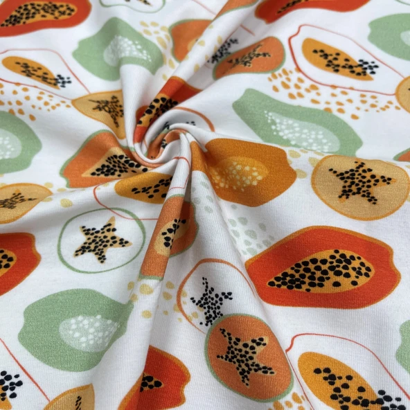 Kaf Kumaş  Dijital Baskılı Penye Süprem Kumaş | Papaya ürün görseli