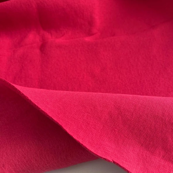 Kaf Kumaş  3 İplik Şardonlu Kumaş | Kiraz Kırmızısı - Resim 2