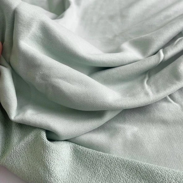 Kaf Kumaş  Modallı 3 İplik Kumaş | Su Yeşili - Resim 2