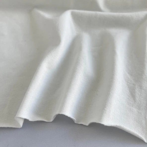 Kaf Kumaş  Modal Penye Süprem Kumaş | Ekru - Resim 2