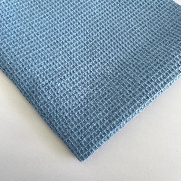 Kaf Kumaş  Küçük Kareli Waffle Pike | Mavi