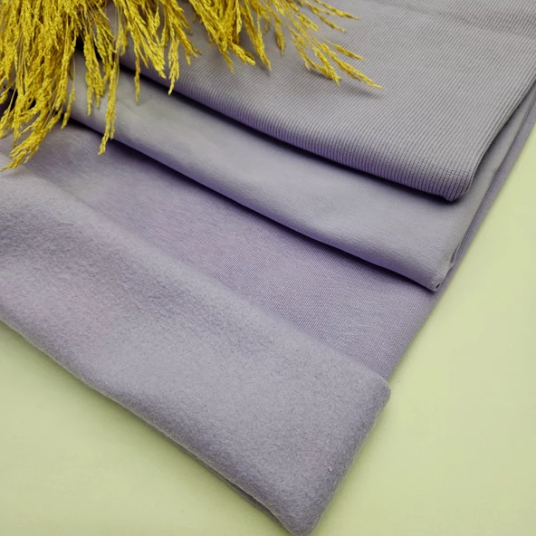 Kaf Kumaş  3 İplik Şardonlu Kumaş | Lila - Resim 2