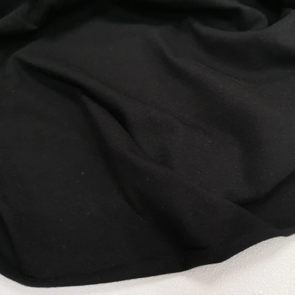 Kaf Kumaş  Likralı Penye Süprem Kumaş | 210 gr | Siyah