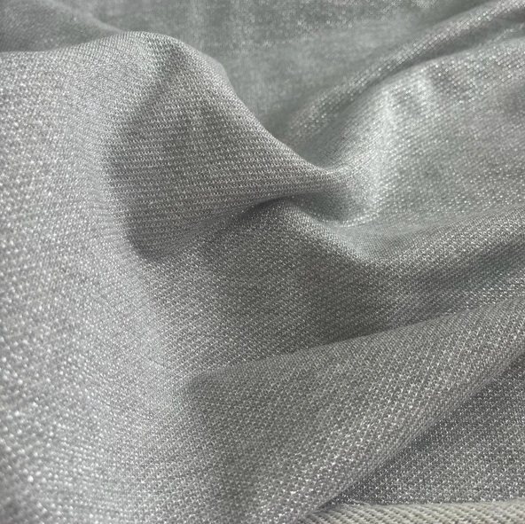 Kaf Kumaş  Silver Simli Diagonel İki İplik Kumaş - 2