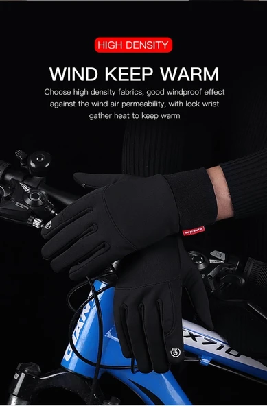 Soğuk Rüzgar Geçirmez Suya Dayanlıklı Dokunmatik Eldiven Parmak Korumalı Motosiklet Eldiveni - 6