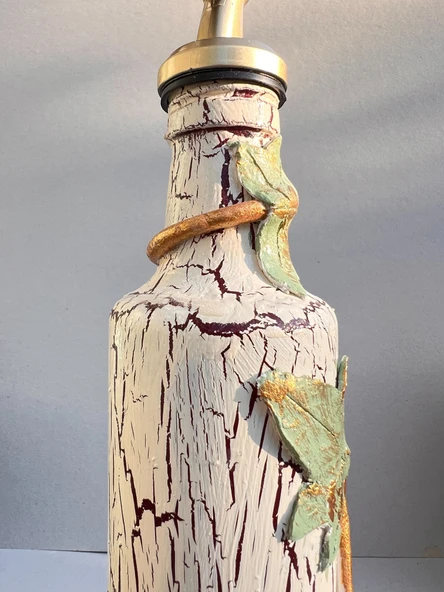 500 ML Kil Kabartma Uygulama Akdeniz ve Ege Dokunuşu El Yapımı Zeytinyağı & Üzüm Sirke Şişeleri, Yağdanlık - 6