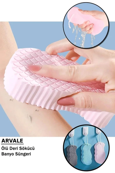 2 ADET Ölü Deri Temizleyici Sihirli Banyo Lifi Peeling Bez Vucüt Duş Süngeri Masaj