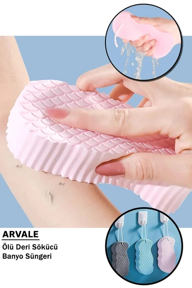 3 Adet Ölü Deri Temizleyici Sihirli Banyo Lifi Peeling Bez Vucüt Duş Süngeri Masaj