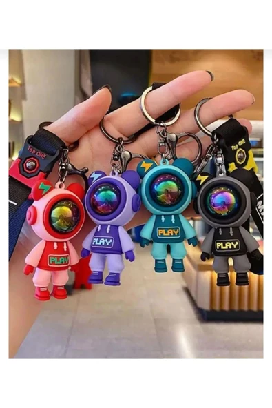 4 Adet 3D Astronot Anahtarlık Silikon Anahtarlık Fenomen Anahtarlık