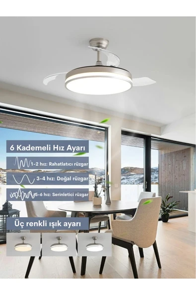 Dlc Zonda 107 Cm Gümüş Renk Led Tavan Vantilatörü - 7