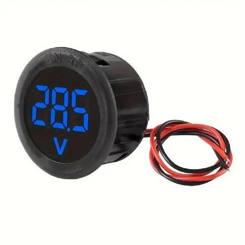 DC 4-100V Dijital Voltmetre Mavi LED – Araç, Tekne, Karavan, Motosiklet Uyumlu