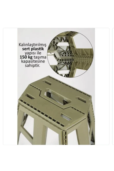 Büyük Boy Taşınabilir Katlanabilir Tank Tabure Kamp Piknik Balıkçı Plaj Taburesi - 2