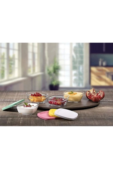 96840 Pudding Saklama Kabı Renkli 4'lü 310 Cc