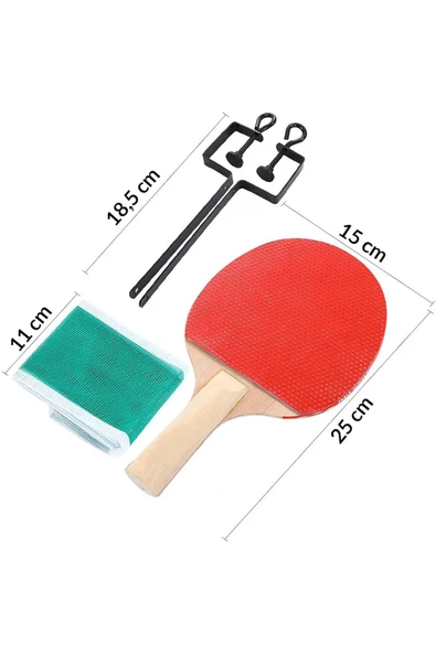 Masa Tenisi Raketi Seti 7 Parça Tenis Topu Fileli Set 7 Parça Başlangıç Seti - 2