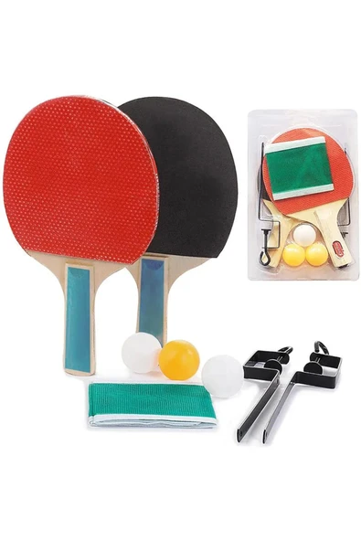 Masa Tenisi Raketi Seti 7 Parça Tenis Topu Fileli Set 7 Parça Başlangıç Seti