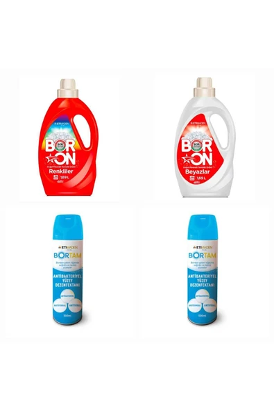 DOĞAL SIVI DETERJAN BORON RENKLİLER ve BEYAZLAR İÇİN 26*2 + BORTAM DEZENFEKTAN 500 ML*2 ADET - 1
