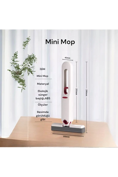MİNİ MOP KENDİNDEN SIKMALI KOLAY KULLANIMLI  MOP - 3