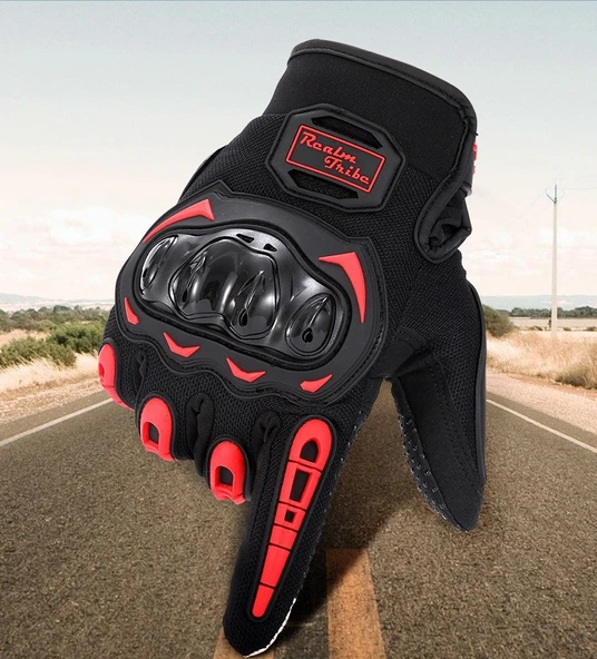 Motor Eldiveni Profesyonel Korumalı Dokunmatik Motosiklet Eldiveni - 7