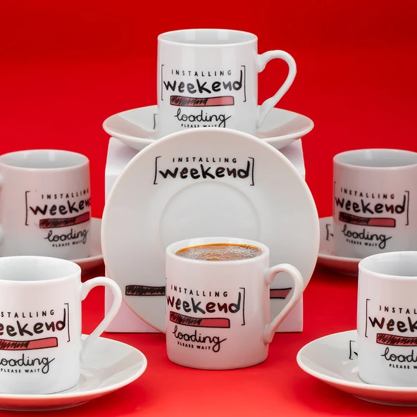 Porsima 09 Porselen 12 Parça Türk Kahve Fincan Takımı 90ml - Resim 2