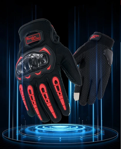 Motor Eldiveni Profesyonel Korumalı Dokunmatik Motosiklet Eldiveni - 10