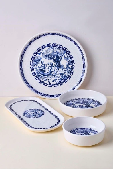 Perotti French Vintage 14 Parça Seramik 6 Kişilik Kahvaltı Takımı - 4