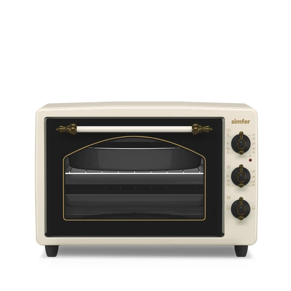 Simfer 3495 Retro Bej 34 LT Statik Mini/Midi Fırın - 4 Fonksiyon, Programlanabilir Pişirme & Isı Kontrol ürün görseli