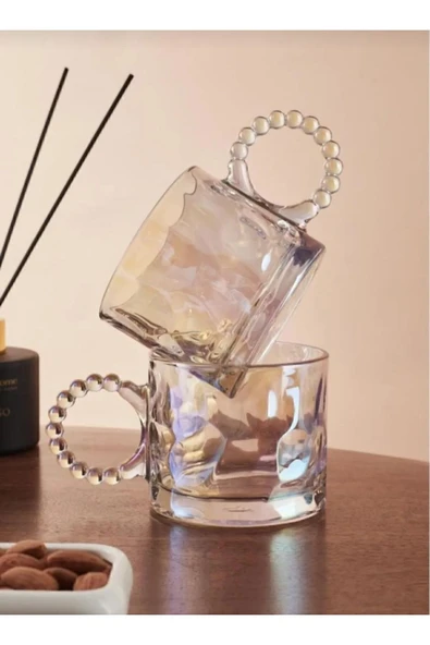 PEROTTİİ RİNGO STONE LUSTR 2Lİ 325 ML KUPA BONCUK DESENLI FENOMEN KUPA