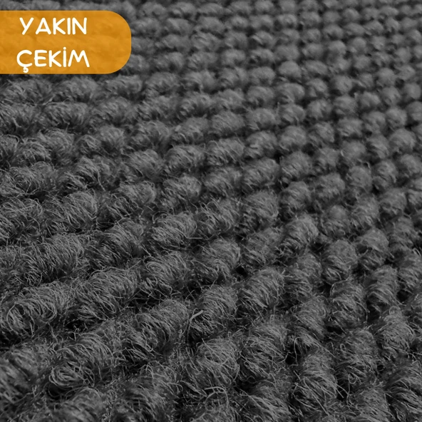 Beylini Çelik Halı Kaymaz Dayanıklı Kesilebilir Yoğun Trafik Alanları Ofis Iş Yolluk Araç Oto Paspası Zemin Döşeme Lateks Taban 9mm Kalınlık Antrasit - 4