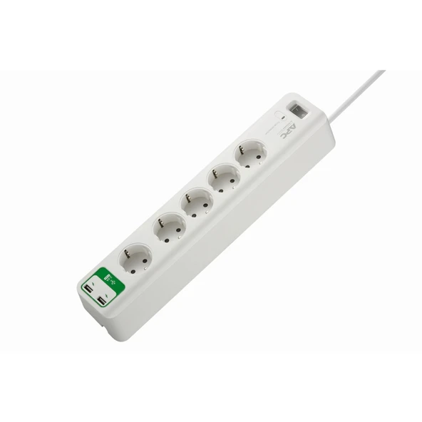 Apc By Schneider Electric 5'Li Akım Korumalı Priz 2 USB Hızlı Şarj Çıkışlı Beyaz PM5U-GR - 2