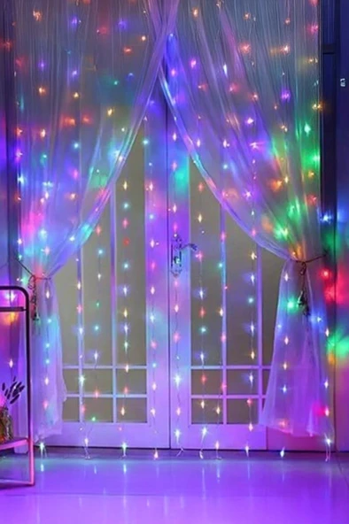 Torima LW-77 RGB 300 Ledli 10 Sarkıt Perde Led Işık 3x3 Metre Peri Telli Led - Resim 2