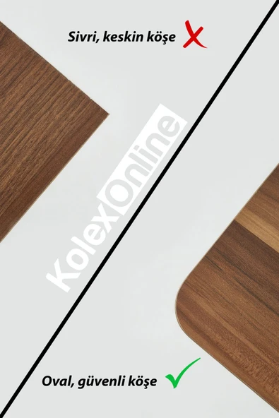 kolexonline Capria akıllı sehpa çalışma masası yemek masası yer sofrası tekerli araba model sehpa ceviz renk - Resim 5