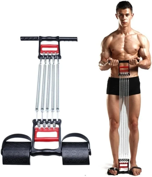 CKSpor Süper Set Sayaçlı El Yayı + El Ayak Göğüs Yayı 5 Çelik Yaylı Çok Fonksiyonlu Spor Aleti - 3