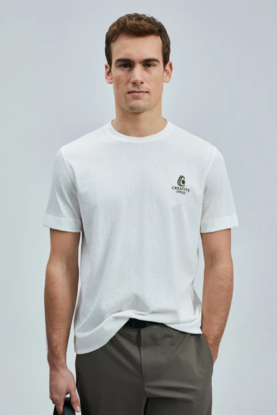 Olıvıa Modern Grafik T- Shirt Kırık Beyaz - Resim 2