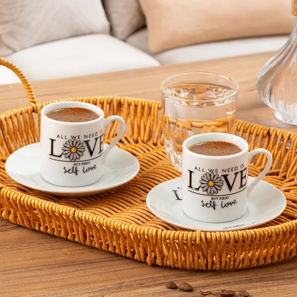 Porsima 05 Porselen 12 Parça Türk Kahve Fincan Takımı 90ml