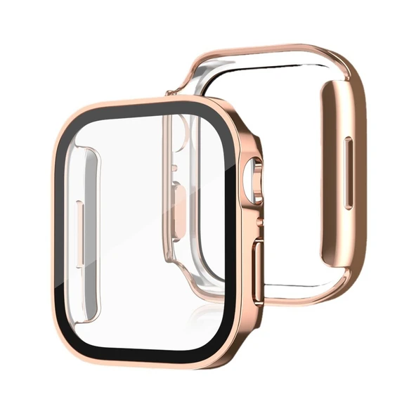 Apple Watch 6 7 8 9 40mm 41mm Uyumlu Rubber Kasa Ekran Koruyucu 360 Kılıf Kapak - 12