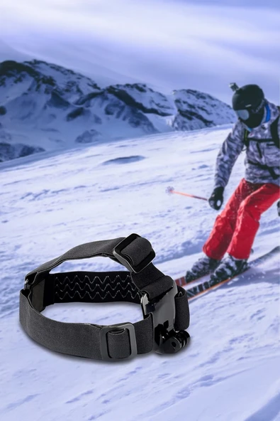 GoPro Aksiyon Kamera ile Uyumlu Kafa Bandı Head Strap Tutucu - 2