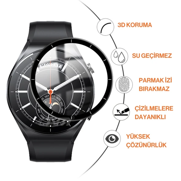 Xiaomi Watch S1 ile Uyumlu 3D Full Ekran Koruyucu - Resim 4