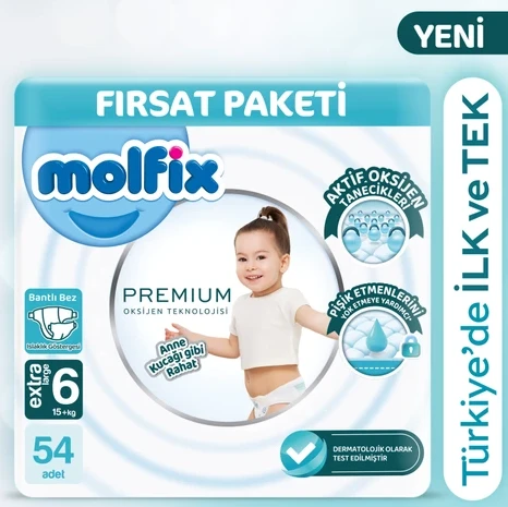Molfix Premium Bebek Bezi Ultra Fırsat Paketi 6 Beden 15+ Kg 54 Adet - 2