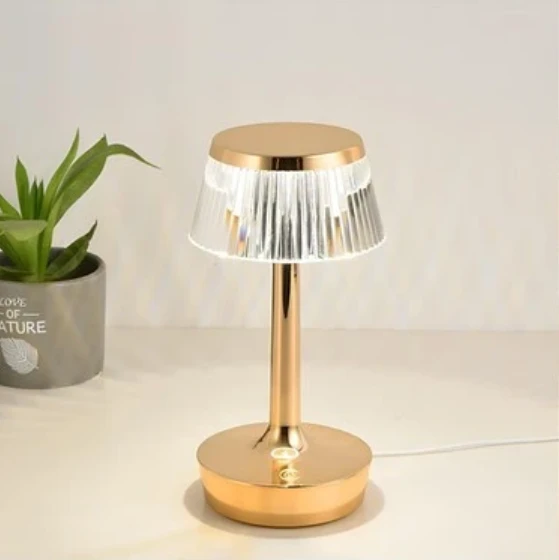 Cata Ct- 8434 Şarjlı Masa Lambası (3200K-4000K-6400K) Noas Santorini Gold Sarı Gövde - 3