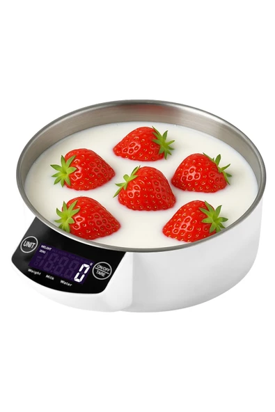 5 Kg Lcd Ekranlı Hassas Su Süt Ölçer Hazneli Sporcu Evcil Hayvan Terazisi Tartısı - 6