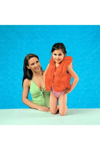 Şişme Can Yeleği Yüzme Can Yeleği Deniz Yeleği Şişme Cankurtaran Yelek Life Vest Emniyet 50x47 cm.