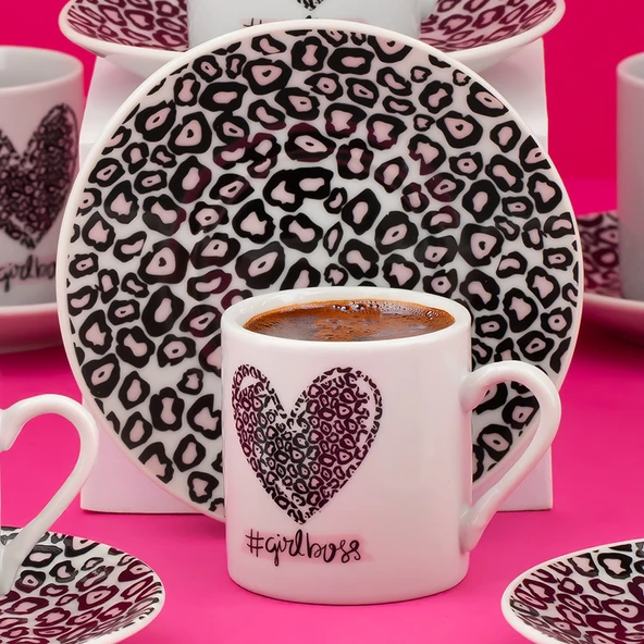 Porsima 11 Porselen 12 Parça Türk Kahve Fincan Takımı 90ml - Resim 3