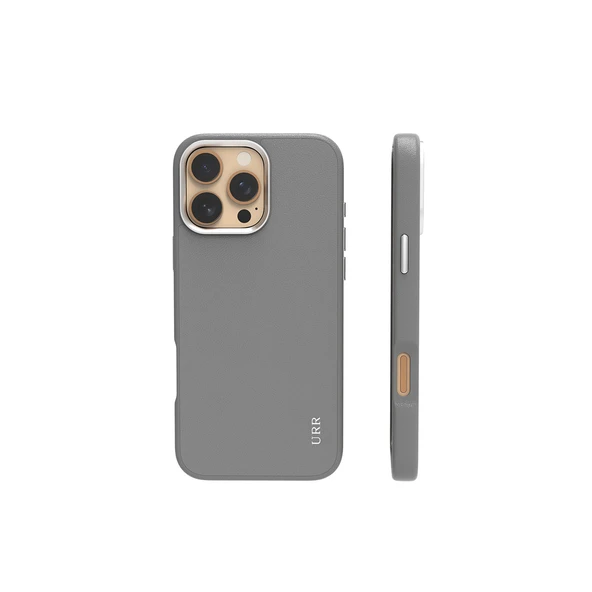 URR iPhone 16 Pro Max İle Uyumlu Innovative Leather Magsafe Kapak Titan Gri - 4