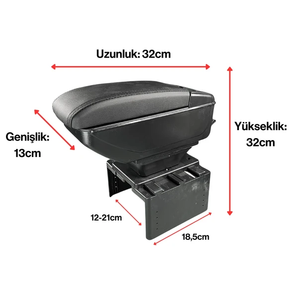 Universal Her Araca Uyumlu Sürgülü Kol Dayama Kolçak Bardaklık ve Küllüklü - 4