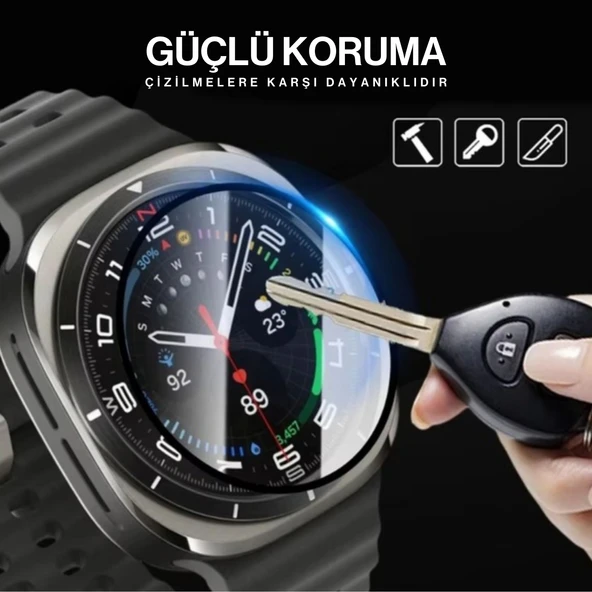 Samsung Galaxy Watch 7 Ultra 47mm ile Uyumlu 3D Full Ekran Koruyucu - Resim 4
