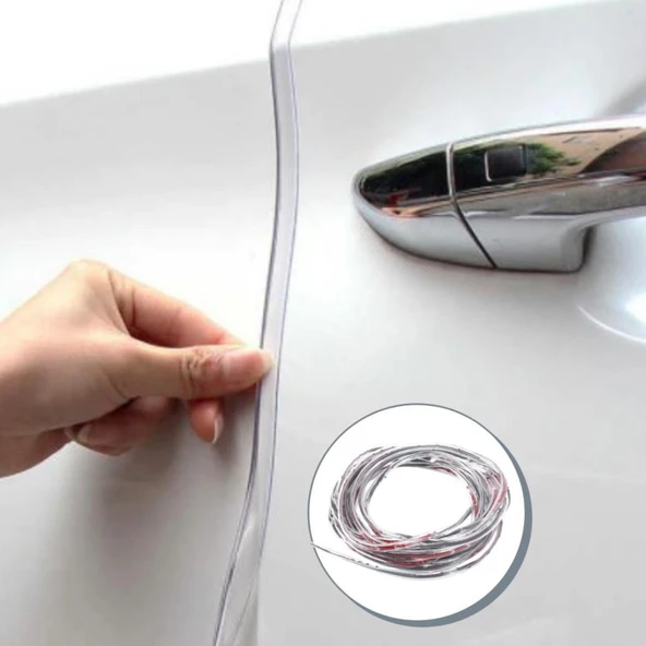 Araç İçin Kapı Kenarı Çarpma Koruyucu U Tipi Geçmeli 5 Mt Şerit Kırmızı - 4