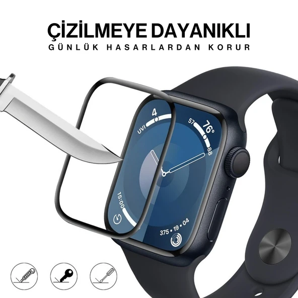 Apple Watch 10. Nesil ile Uyumlu 42mm Uyumlu 3D Full Ekran Koruyucu - Resim 3