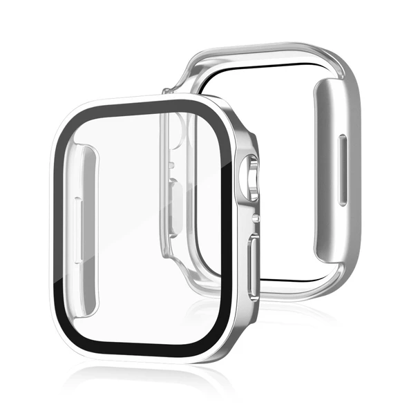 Apple Watch 6 7 8 9 40mm 41mm Uyumlu Rubber Kasa Ekran Koruyucu 360 Kılıf Kapak - 4