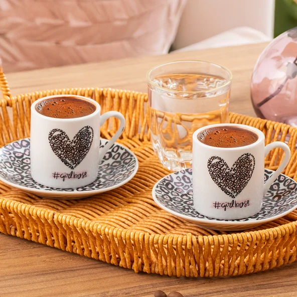 Porsima 11 Porselen 12 Parça Türk Kahve Fincan Takımı 90ml ürün görseli 1